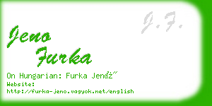 jeno furka business card